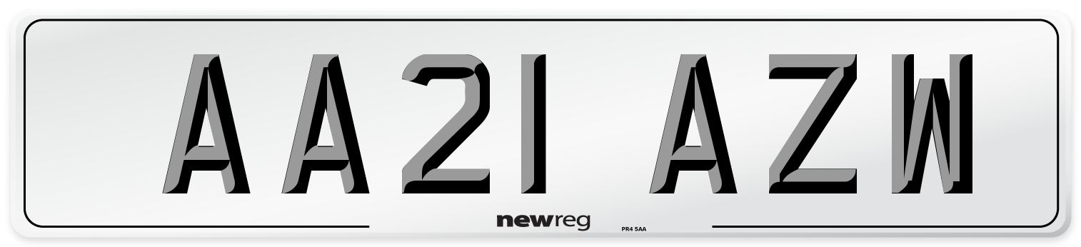AA21 AZW Number Plate from New Reg